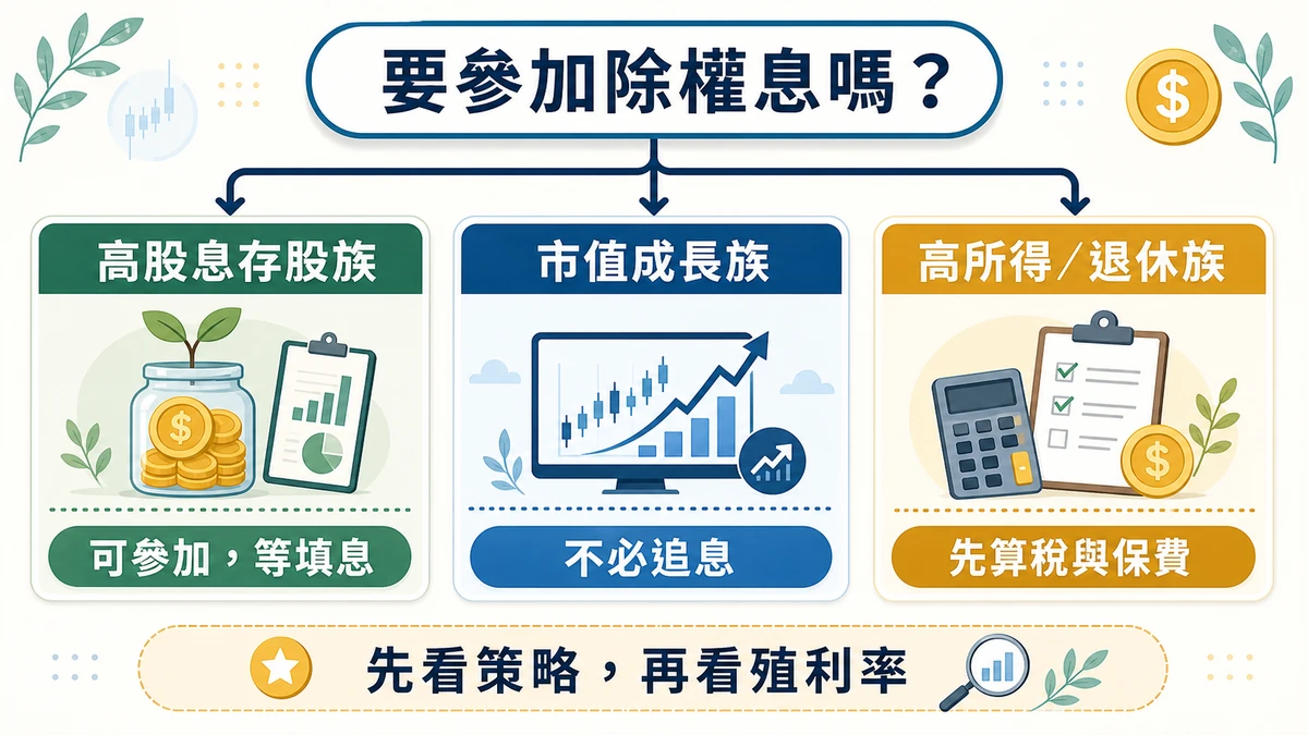 除權息要不要參加的三種投資人決策樹