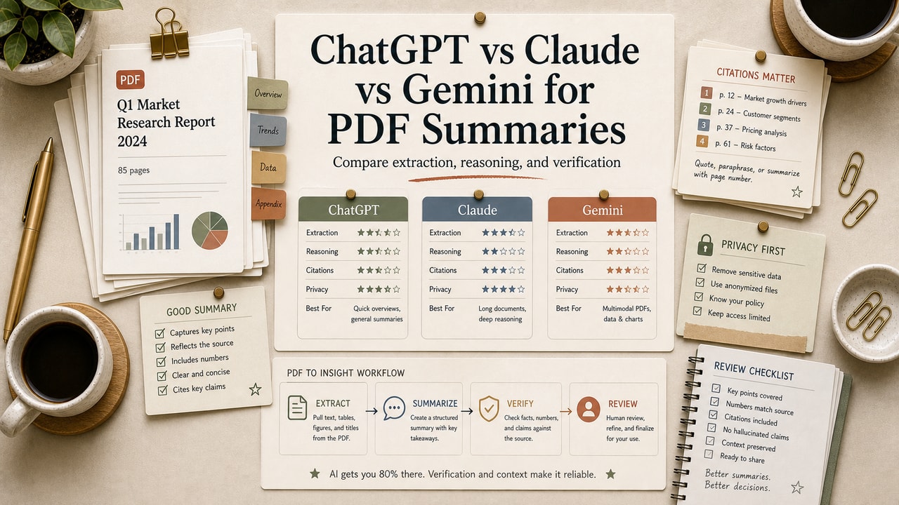 ChatGPT vs Claude vs Gemini for PDF Analysis and Summaries